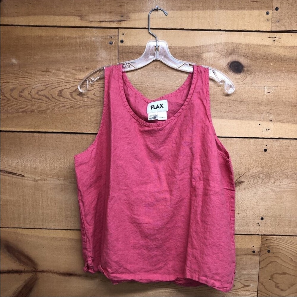 Flax Women's Rose/Berry 100% Linen Tank Top